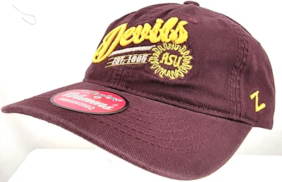 NEW Arizona State ASU Sun Devils Zephyr Maroon Adjustable Chino Hat Womens OS - Image 1 of 4