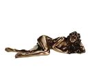 Weiblicher Akt liegende Frau Figur bronziert Skulptur 21 cm Veronese Design