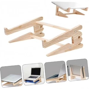 Portable Laptop Stand Wooden Notebook Cooling Pad New Notebook Stand Desktop - Zdjęcie 1 z 11