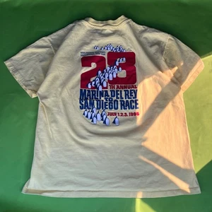 Large 1995 Marina Del Rey San Diego Race Single Stitch Hanes Beefy T Shirt - Picture 1 of 5
