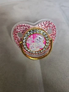 Strass Baby Schnuller Luxus Diamanten Glitzer 0-18 Monate Schnullterkette - Bild 1 von 4