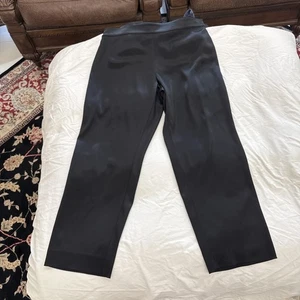 St. John Caviar Sz 14 Black Liquid Satin Emma Pants - Picture 1 of 11