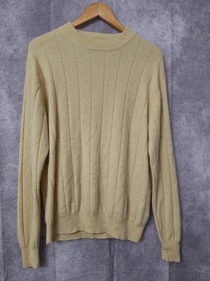 Women's Butter Yellow Cashmere Sweater Sz Large Pullover Preppy Academia Office - Image 1 of 4
