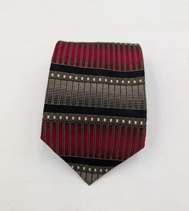 Croft & Barrow Men's Tie Red Black Gray 100% Silk Necktie - Picture 1 of 13