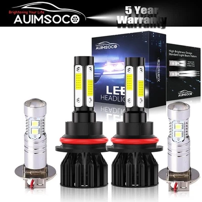 LED Headlight 9004 H3 Bulbs Hi-Low Beam + Fog Light For Nissan Sentra 1995-1999 - Image 1 of 4
