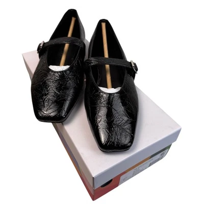 Katy Perry The Evie Mary Jane Flats Women's 8.5M Black Patent Square Toe - Image 1 of 4