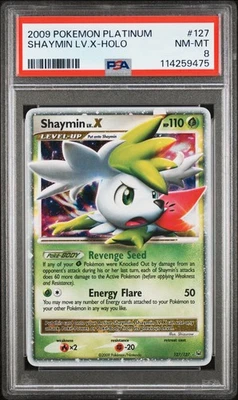 2009 POKEMON PLATINUM BASE SHAYMIN LV X #127 ULTRA RARE PSA 8 NM #114259475 - Image 1 of 2