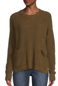 Suéter de hombro caído acanalado Madewell espárragos verdes talla S nuevo con etiquetas - Imagen 1 de 9