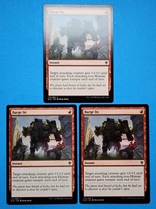 3x Barge In Throne of Eldraine 2019 Mtg Magic Card Red Mountain Instant 112 - Picture 1 of 4