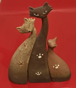 Novelty ornamental cat set. H 168mm W 105mm D 40mm - Picture 1 of 8