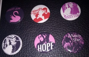 6 Mazzy Star Button Pins Badges Brooch Lot Set Dream Pop Shoegaze Hope Sandoval - Picture 1 of 2