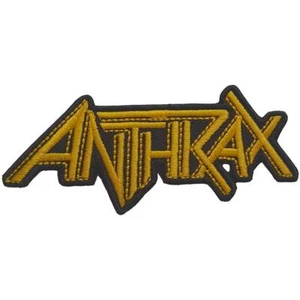 ANTHRAX YELLOW LOGO 10CM WIDE WOVEN SEW OR IRON ON PATCH OFFICIAL ITEM - Picture 1 of 4