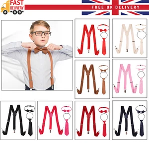 Boys Baby Toddler Children Adjustable Washable Braces Suspenders 1-16 Years - Picture 1 of 75