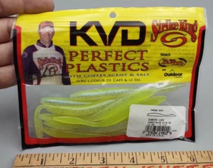 NEW Strike king KVD perfect plastics 4.25" Dream Shot Chart/Blue Glim BK 10pk - Picture 1 of 2