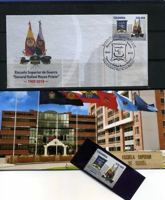 ESCUELA SUPERIOR DE GUERRA,  GEN,RAFAEL REYES P ''carpeta''  -COVER F.D.C.  2018 - Image 1 of 4