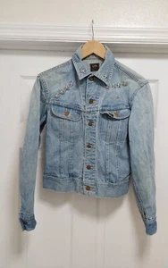 Vintage 80s Lee Denim Jacket Womens 36 Regular Sanforized 100 % Cotton Made USA - Picture 1 of 22