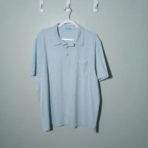 J. McLaughlin Polo Shirt Men's size XL, Blue White Stripe Cotton Knit Nautical - Picture 1 of 9