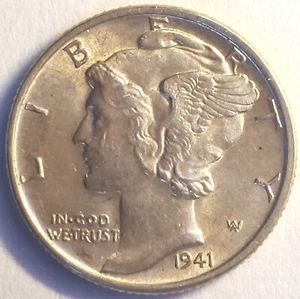 1941 MERCURY SILVER DIME UNC #MC_597 - Picture 1 of 3