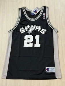 NWT Vintage Tim Duncan Champion Jersey 48 San Antonio Spurs Wemby Castle Fox NBA - Picture 1 of 7