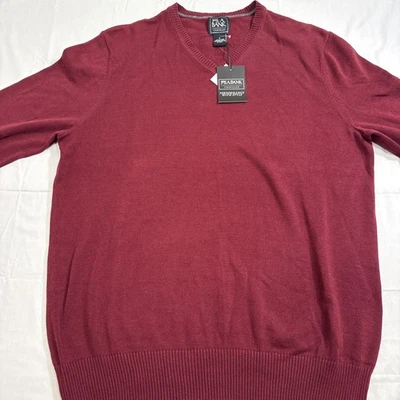 Jos. A. Bank Traveler Pima Cotton V-Neck Pullover Sweater NWT BURGANDY Men SMALL - Image 1 of 4