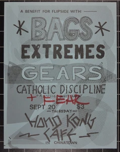 BAGS - EXTREMES - GEARS - CATHOLIC DISCIPLINE - FEAR at HONG KONG CAFE - 1979 - Picture 1 of 4