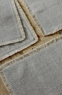 Set of 4 Hudson & Essex Fringe Woven Reversible Fabric Placemats Grey Flannel - Image 1 of 3