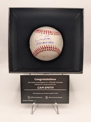 2025 Fanatics Under Wraps Signed Baseballs Vol. I - Cam Smith - Inscribed - Image 1 of 4