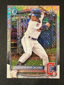 Juneiker Caceres 2025 Bowman Chrome 1st Mini-Diamond Refractor Guardians - Picture 1 of 2