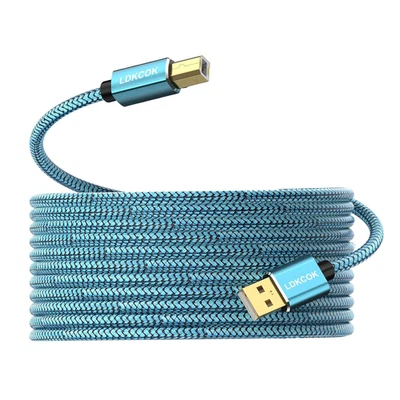 Printer Cable 20 Ft, USB 2.0 Printer Cable Type a Male to B Male Scanner Cord US - Image 1 of 4