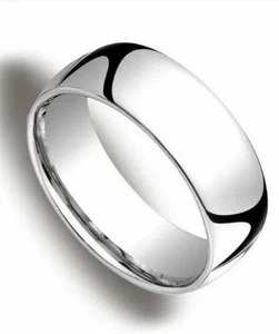 Mens Women Solid 14K White Gold Plain Wedding Ring Band fine jewelry 8MM size 13 - Picture 1 of 1