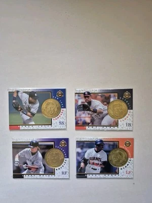 1998 Pinnacle Mint coin Lot Derek Jeter, Barry Bonds,  Larry Walker, Tony Clark - Image 1 of 4