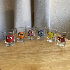 Pac-Man Ghosts Blinky Inky Pinky Clyde Cherry Collectible Shot Glasses Set of 6 - Picture 1 of 13
