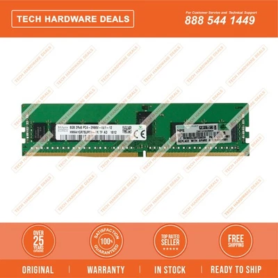 876181-B21    HPE 8GB (1x8GB) Dual Rank x8 DDR4-2666 CAS-19-19-19 Registered Sma - Image 1 of 2