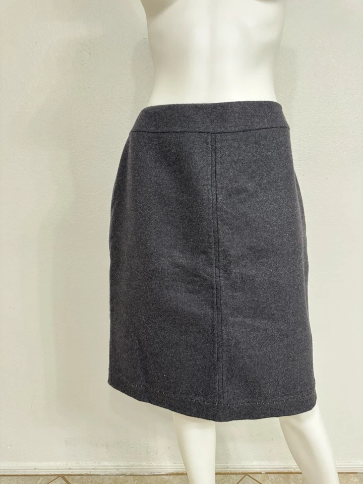 Falda Chado Ralph Rucci 100 % cachemir con costura a mano Chado gris carbón talla 12 Foto 1 de 4