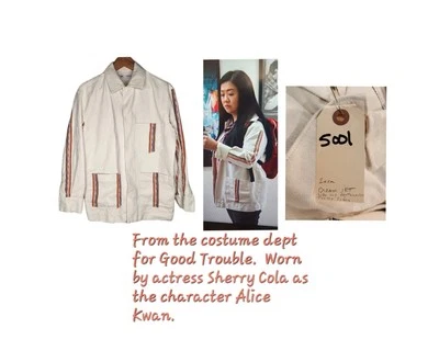 Sobrecamisa Zara a rayas en contraste chaqueta para tareas en marfil talla S Foto 1 de 4