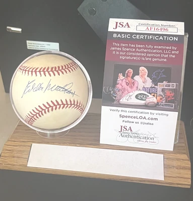 Eddie Mathews JSA COA Autograph National League Signed Baseball H OF F Autograph - Image 1 of 4