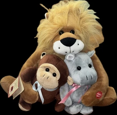 RARE NWT 1995 Chantilly Lane Jungle Trio Plush WORKS Lion Sleeps Tonight US15 - Image 1 of 4