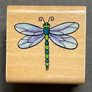 Dragonfly Insect Animal Nature Forest Wood Rubber Stamp - Picture 1 of 3