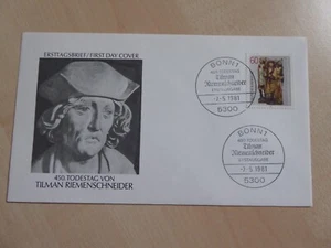 +++ BUND 1981 FDC 1099 Tilman Riemenschneider auf limit. Künstler-Ersttagsbrief - Bild 1 von 1