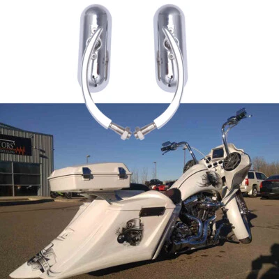 Chrome Motorcycle Oval Mirrors For Harley Davidson Road Glide King Street Glide - Image 1 of 4