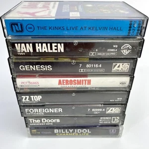Lot (8) Vintage Rock Cassettes, Kinks, Van Galen, Aerosmith, Genesis, Doors, ++ - Imagen 1 de 12
