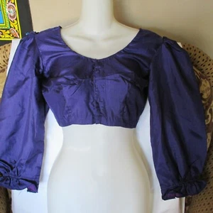 NUEVA BLUSA CHOLI PÚRPURA PURA SEDA agradable para pantalones falda SARI TOP 31" BUSTO - Imagen 1 de 2