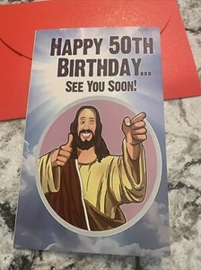 "Tarjeta de felicitación 50 cumpleaños See You Soon muy divertida en blanco por dentro de 4,25"" x 6,75""" - Imagen 1 de 7