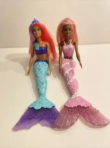2 Barbie Mermaid Dolls Dreamtopia 2019 and 2017 - Picture 1 of 9
