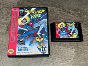 Spider-Man X-Men Arcade's Revenge Sega Genesis w/Case Cleaned & Tested Authentic - Picture 1 of 5