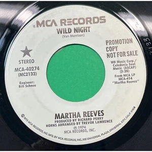 Martha Reeves Wild Night 45 R&B Soul Promo 1974 MCA 40274 sehr guter Zustand + - Bild 1 von 4