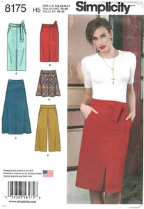 2016 Simplicity 8175 Misses Flared Skirt Pants Belt size H5 6-14 pattern uncut - Picture 1 of 3