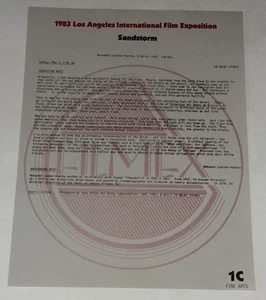 Sandstorm 1983 Filmex Program Mohammed Lakhdar-Hamina Film Schedule Movie - Picture 1 of 1