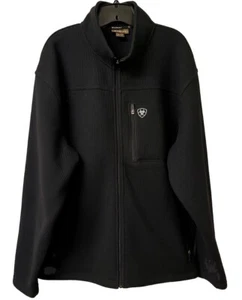Mens Ariat Black Jacket Ribbed Full Zip Soft Shell Size XXL - Picture 1 of 11