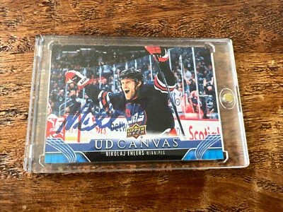 Tarjeta de lienzo Nikolaj Ehlers firmada por IP Upper Deck PSA DNA autografiada jets Foto 1 de 3
